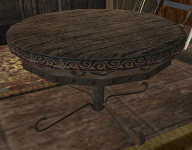 Petite table orn&eacute;e en tek Tier 5 Table   55SP 43